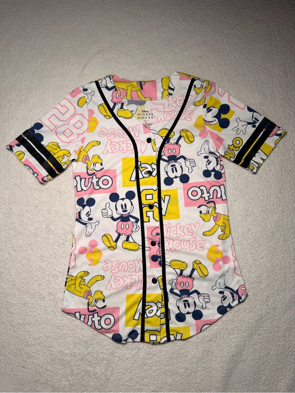 Disney Mickey & Pluto Baseball Jersey M